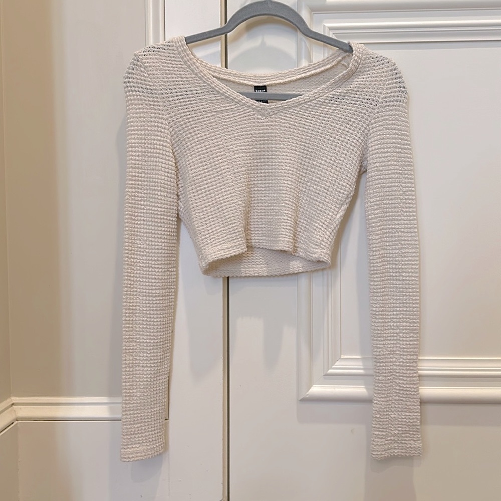 Women’s Shein Cropped Tan Knit Sweater S